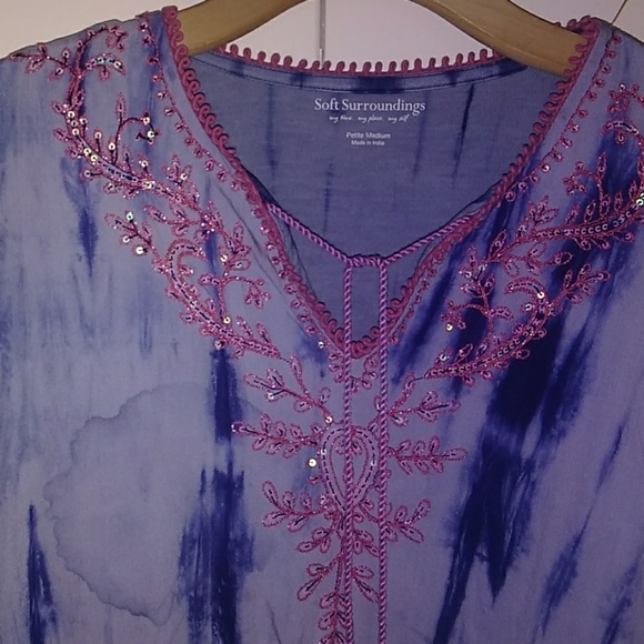 Soft Surroundings Shirt Tunic Medina Tye Dye Boho - Picture 4 of 5